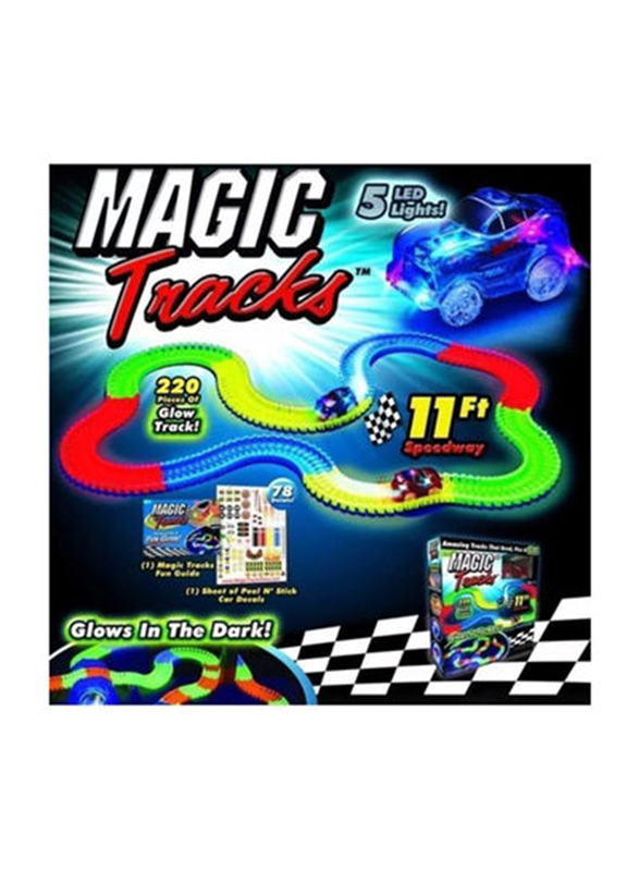 Glow In The Dark Race Track Set, 220-Piece, Multicolour