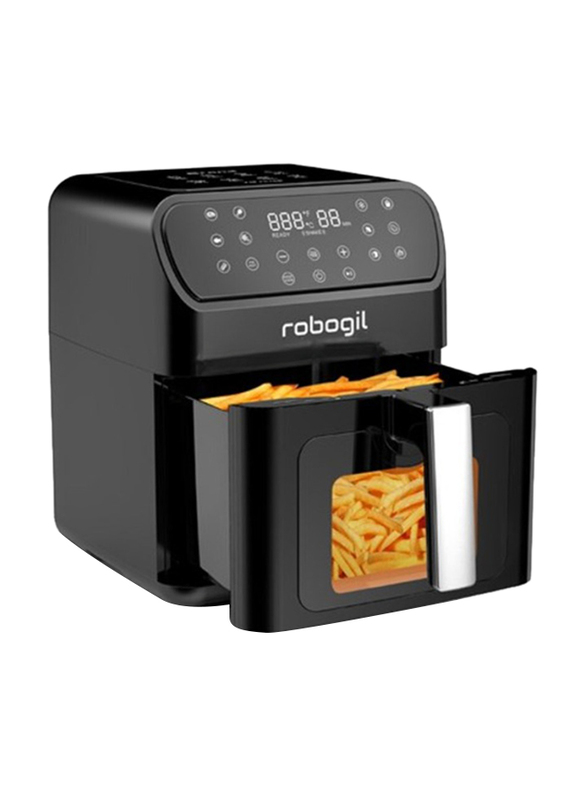 Robogil 6.5L Digital Electric Air Fryer with LED Touch Screen, 1500W, Black