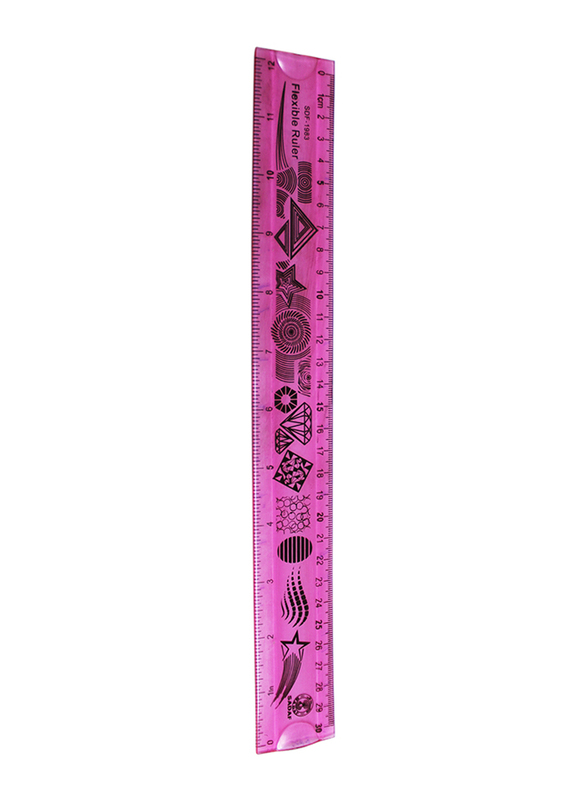 Sadaf 24 Piece 30cm PD-82 Flexible Ruler, Pink