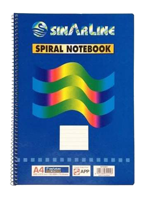 Sinarline Side Open Spiral Notepad, 70 Sheets, A4 Size, White