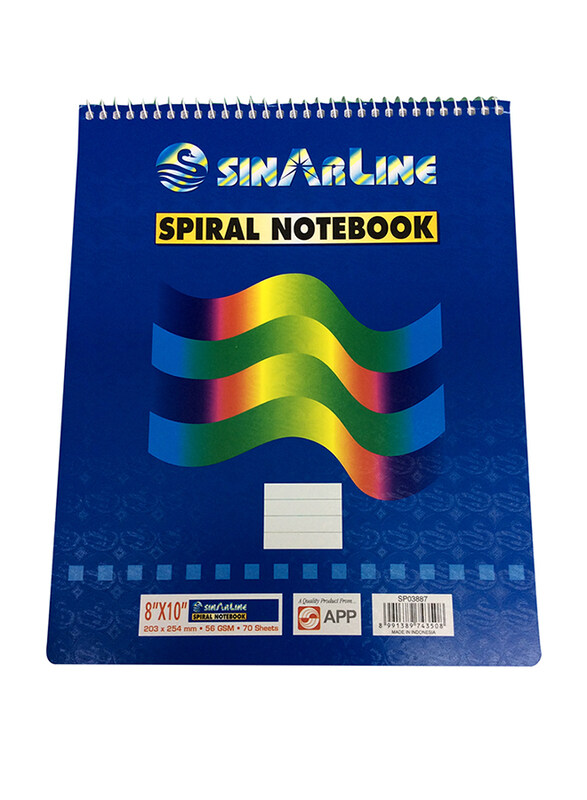 

Sinarline Spiral Note Book, 70 Sheets, 56 GSM, 8 x 10cm, White