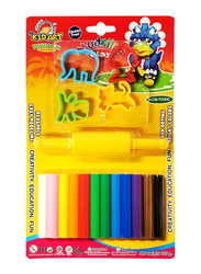 Kid Art Modeling Clay Set, with 12 Colours, 4 Molds and Blister Card, 165g, Multicolour