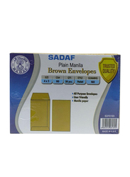 Sadaf Envelopes, 4 x 3cm, 50-Pieces, 80GSM, Brown