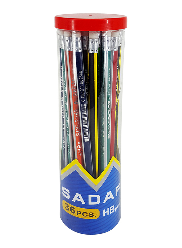 Sadaf 36-Piece PVC Box HB Pencil Set, Multicolour