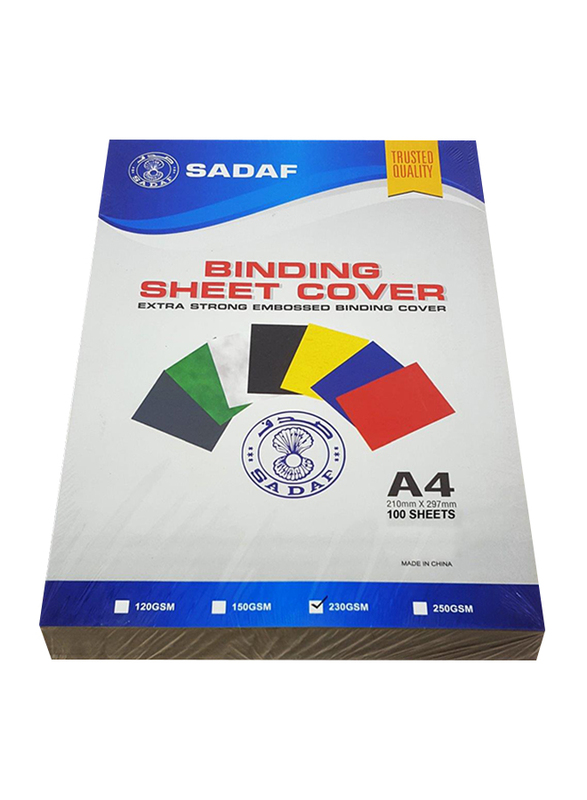 Sadaf Binding Sheet, 230GSM, 100 Sheets, A4 Size, Multicolour