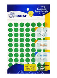 Sadaf Round Label, 12mm, 10 Sheets, Fluorescent Green