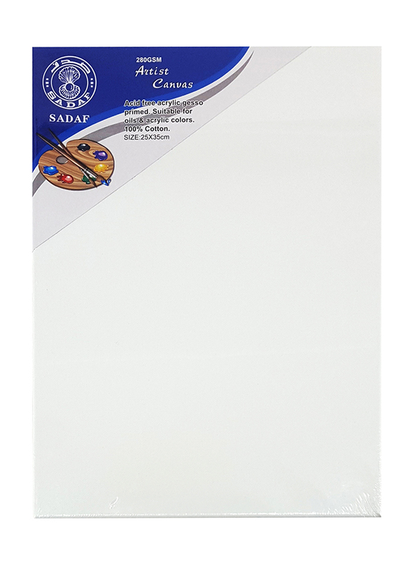 Sadaf Canvas Board, 280GSM, 25 x 35cm, White
