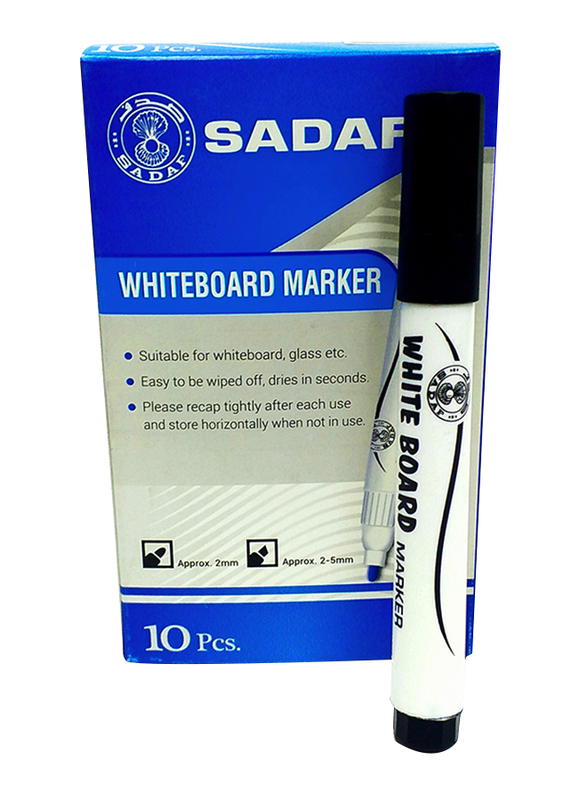 Sadaf Chisel Tip White Board Marker, 5mm, Black