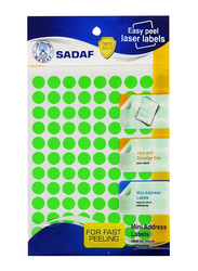 Sadaf Round Label, 18mm, 10 Sheets, Fluorescent Green
