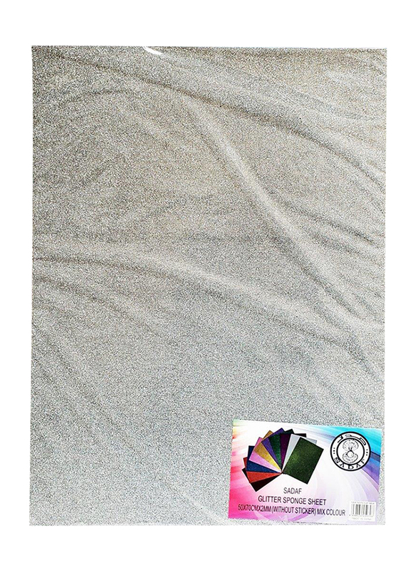 Sadaf Glitter Sponge Sheet without Glue, 50x70 cm x 2 mm, Assorted Colour