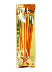 Sadaf Paint Brush Card Artist Brush Set, 579-6, PD-40, 6 Pieces, Orange/Black