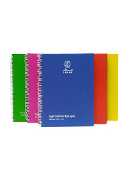 Sadaf Single Line Exam Hard Cover Spiral Note Book, 100 Sheets, A5 Size (assorted colors)