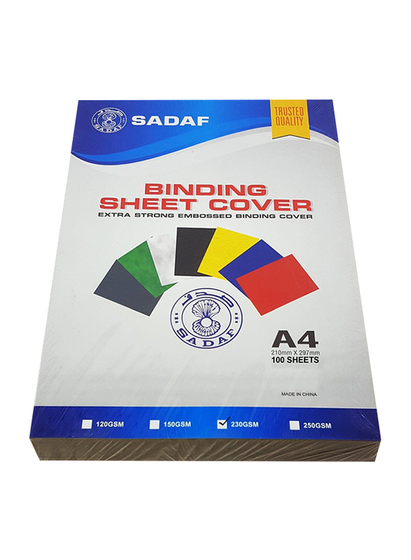 Sadaf Binding Sheet, 230GSM, 100 Sheets, A4 Size, PD-10, Grey