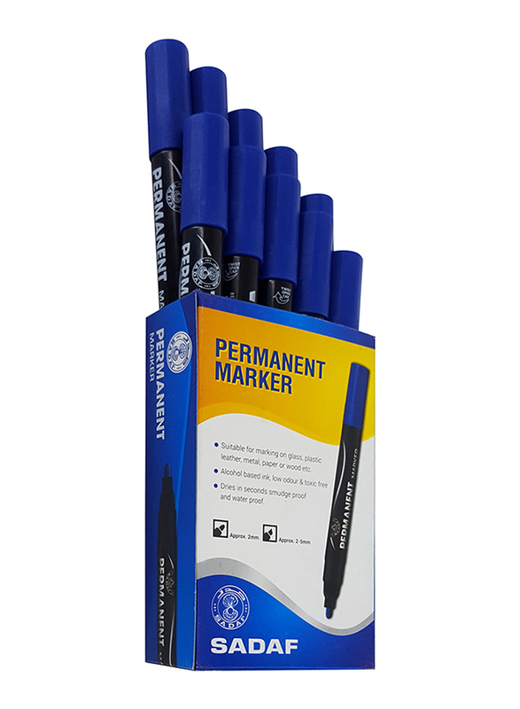 Sadaf Chisel Tip Permanent Marker, 5mm, Blue