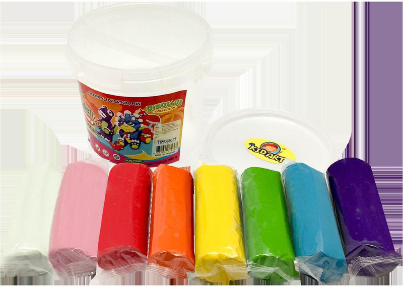 Kid Art Modeling Clay Set, with 8 Colours and Bucket, 700g, T700/8C/T, Multicolour