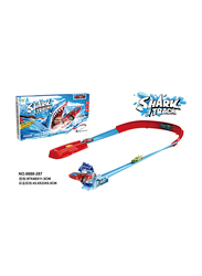 Catapult Shark Attack Track 4 Car Set, Red/Yellow/Cyan/Blue