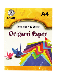 Sadaf Origami Paper Book, 10 Colour, 20 Sheet, A4 Size, Multicolour