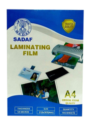 Sadaf Lamination Film, 125 Micron, A4 Size, 100 Pieces, Clear