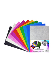 Sadaf Glitter Sponge Sheet without Glue, A3 Size, 10 Pieces, Multicolour