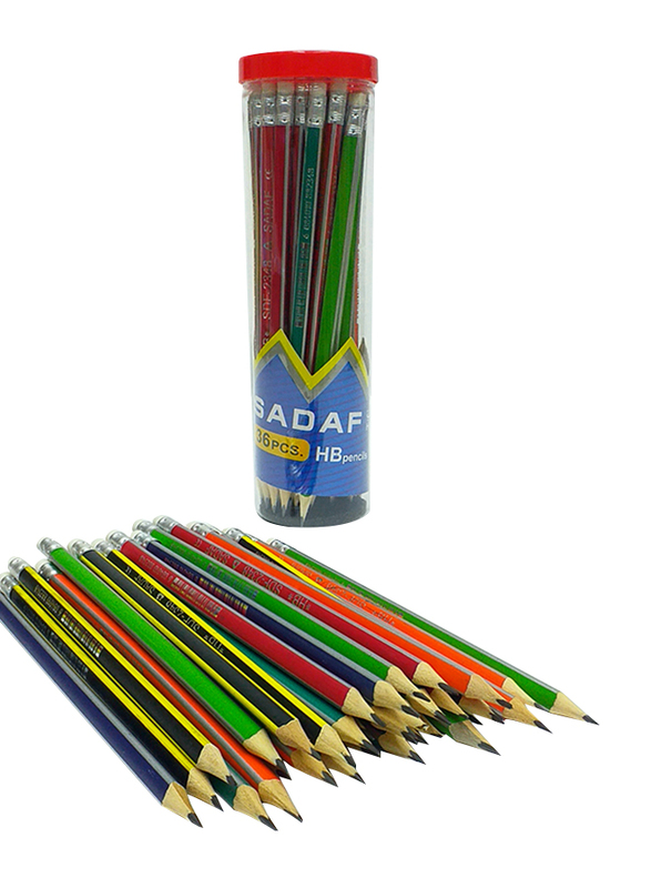 Sadaf 36-Piece PVC Box HB Pencil Set, Multicolour