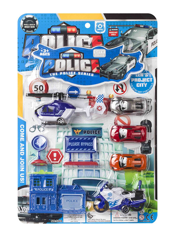 

Pull Back Motors The Police Series Diecast & Play Toy Set, Ages 3+