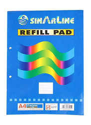 Sinarline Block Refill Notepad with 2 Holes, 80 Sheets, A4 Size, White