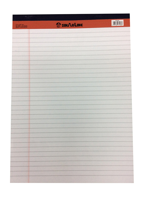 

Sinarline Legal Notepad, 40 Sheets, A4 Size, White
