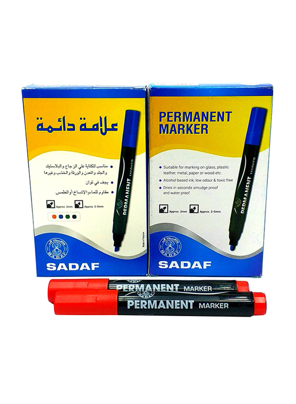 Sadaf Chisel Tip Permanent Marker, 5mm, Red