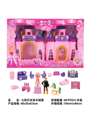 Jun Feng Long Princess Castle Villa with Furniture Doll Accessories, 48 Pieces, Ages 3+