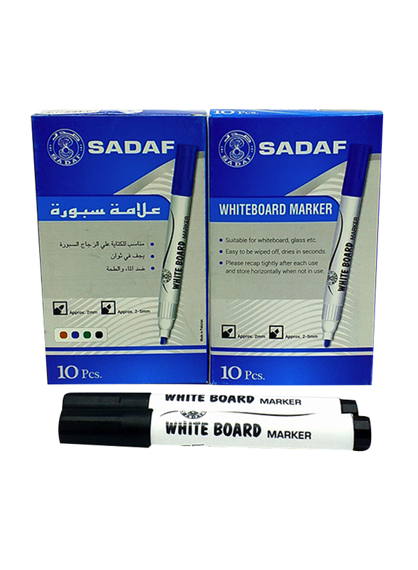 Sadaf Bullet Tip White Board Marker, 2mm, Black