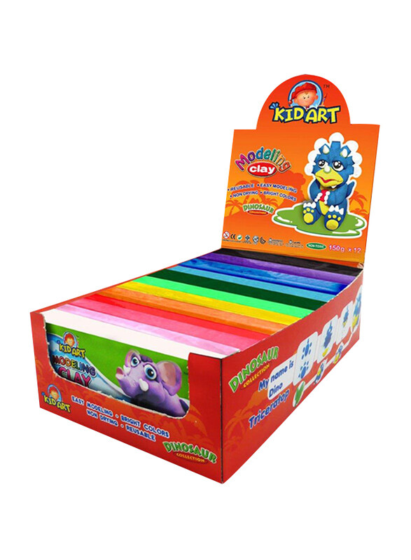 

Kid Art Modeling Clay Set, with 12 Colours and Display Box, 150g, T150PDQ/12C-DI, Multicolour