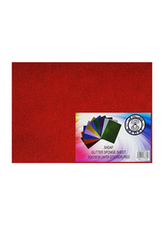 Sadaf Glitter Sponge Sheet with Sticker, 50x70 cm x 2 mm, Assorted Colour
