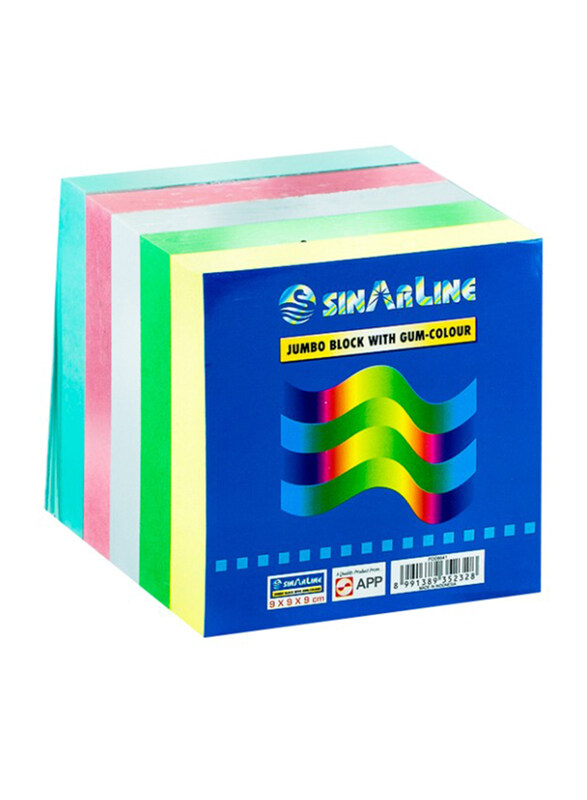 

Sinarline Jumbo Block Colour Printer Paper, without Gum, 9 x 9cm, Multicolour