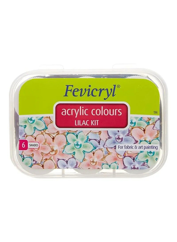 Fevicryl 6-Piece Acrylic Colours Lilac Kit, 60ml, Multicolour