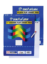 Sinarline Square Flip Plain Chart Pad, 25 Sheets, A1 Size, White