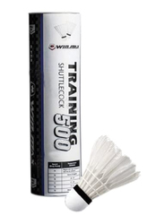 Winmax Training 500 Duck Feather Shuttlecock, 6-Piece, White