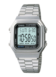 Casio A178WA-1ADF Digital Watch for Men with Stainless Steel Band, Water Resistant and Chronograph, Silver test