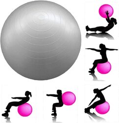 Marshal Fitness Heavy Duty Anti-Burst Stability Yoga Ball with Quick Pump, 85cm, MF-4170, Silver