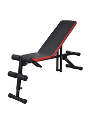 Marshal Fitness Adjustable Sit Up AB Incline Exercise Bench, Black/Red
