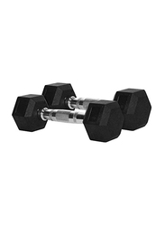 Marshal Fitness Rubber Dumbbells Set, 2 x 3KG, Multicolour