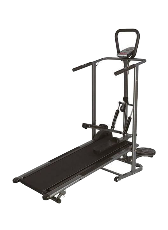 Marshal Fitness Manual Treadmill with Stepper and Twister, BX-408, Black