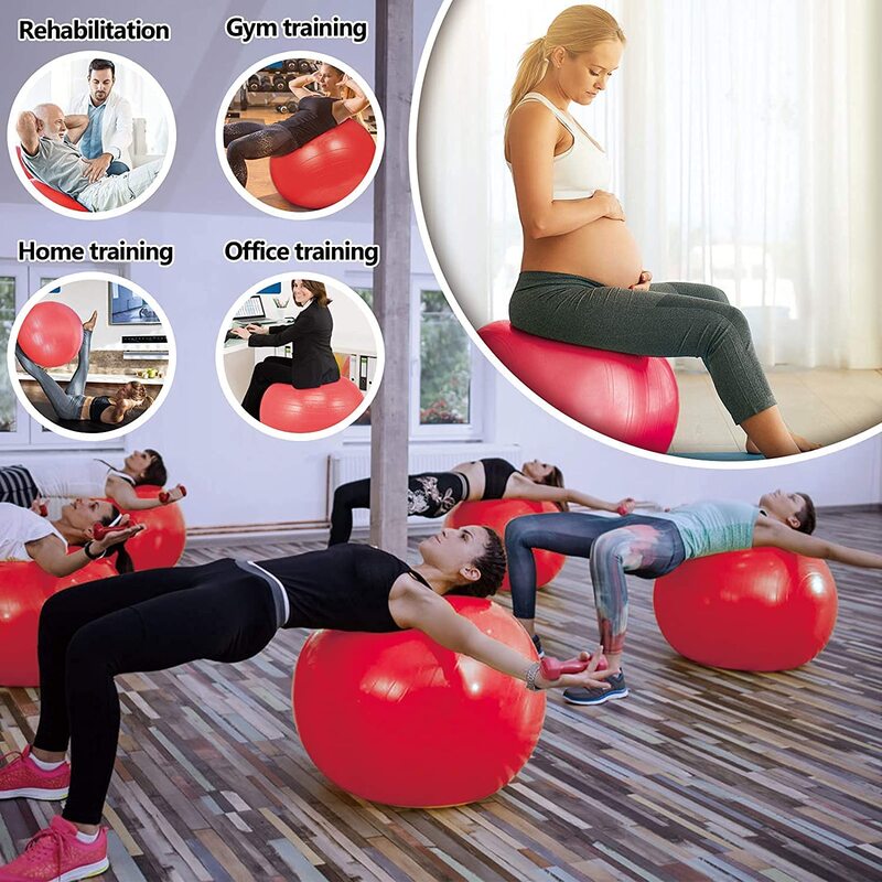 Marshal Fitness Anti-Burst Balance Strength Yoga Ball, 75cm, Red