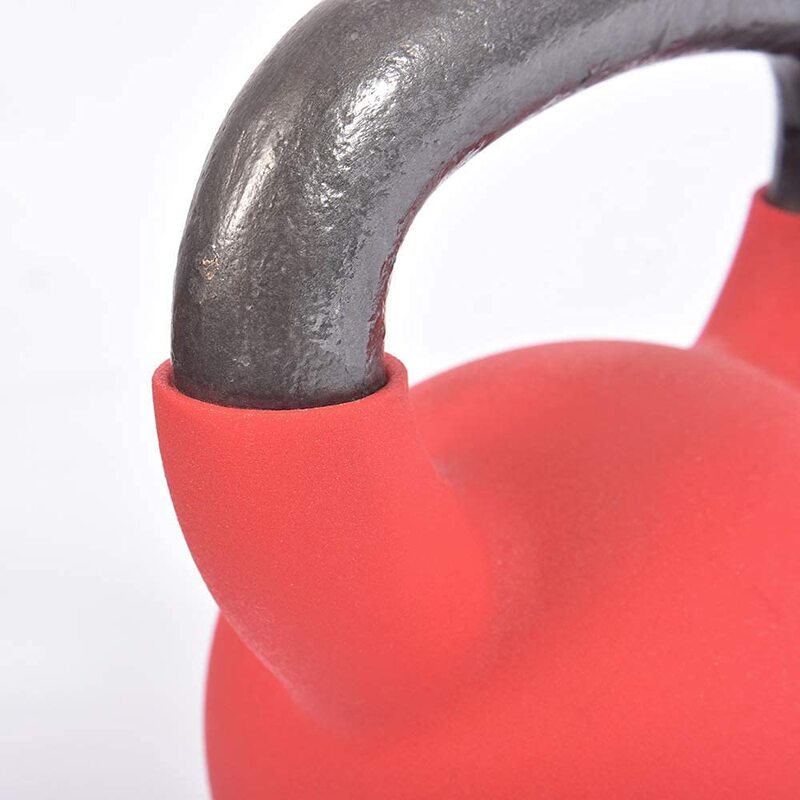 Marshal Fitness Neoprene Kettlebell with Firm Grip Handle, 8Kg, MF-0051, Black/Red