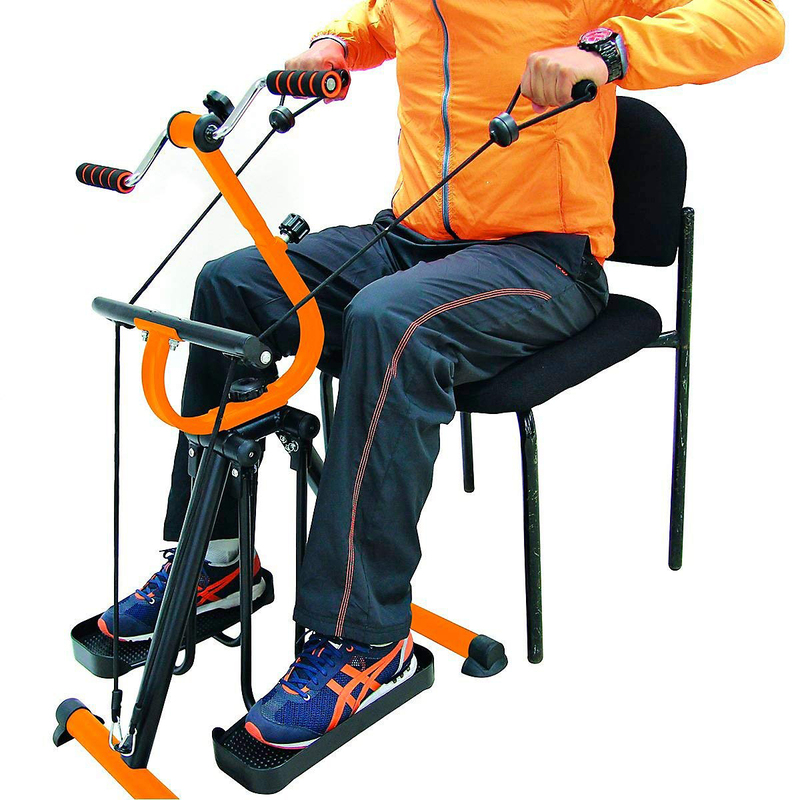 Marshal Fitness Master Gym Mini Exercise Bike, MF-0108, Black/Orange