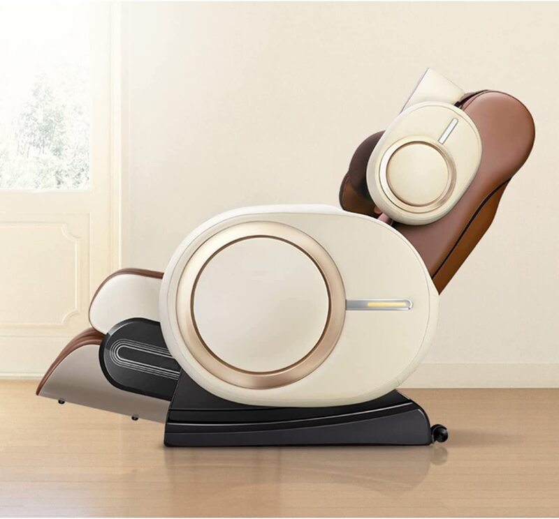 Marshal Fitness Zero Gravity Shiatsu Multifunctional Massage Chair, MF-2021, Brown/Off White