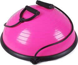 Marshal Fitness Exercise Balance Trainer Half Ball with Resistance Bands, MF_4180, Pink
