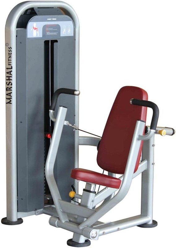 Marshal Fitness Chest Press Commercial Gym Exercise Machine, 90Kg, MFG-KS-17603, Grey/Red