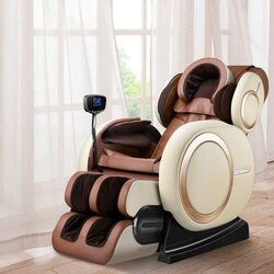 Marshal Fitness Zero Gravity Shiatsu Multifunctional Massage Chair, MF-2021, Brown/Off White