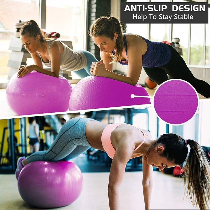 Marshal Fitness Balance & Birthing Anti-Burst Yoga Ball with Quick Pump, 65cm, Pink