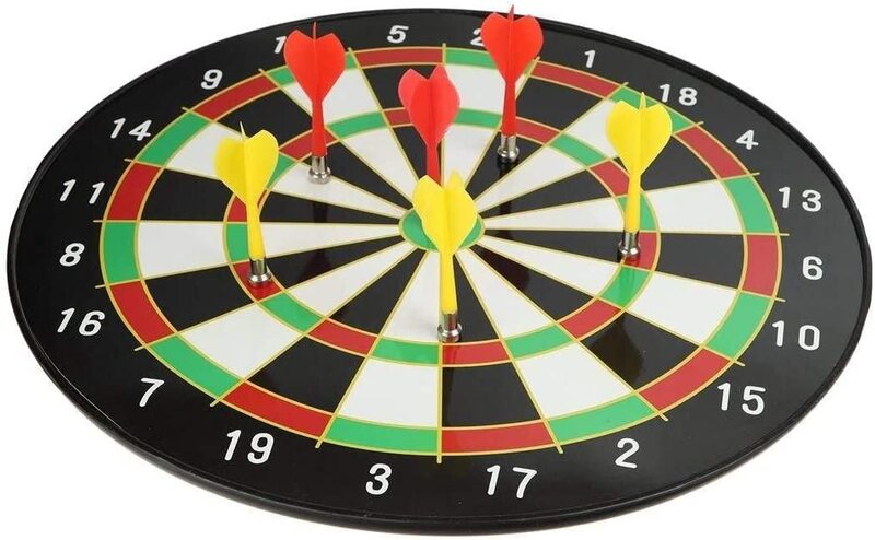Marshal Fitness 34.5cm Magnetic Dart Board with 6 Magnet Darts Pin, Mf-0234, Green/Red/White